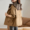 Mid-length loose jacket women's autumn/winter 2026 new fleece thickened cargo trench coat spring and autumn casual jacket